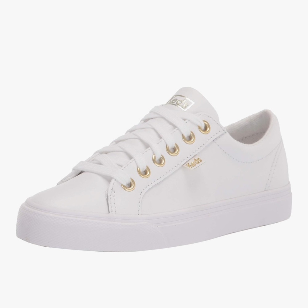 Keds Women's White and Gold Sneakers